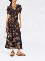 Thumbnail for your product : Saloni Floral-Print Puff-Sleeve Dress