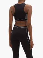 Thumbnail for your product : Paco Rabanne Bodyline Logo Jacquard Sports Bra - Womens - Black White