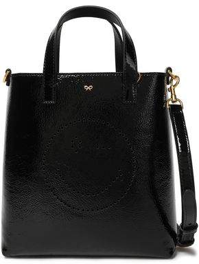 Anya Hindmarch Perforated Wink Crinkled Patent-leather Tote