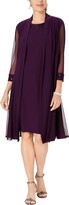 Thumbnail for your product : R & M Richards Womens Sequined Lace Trim Dress With Jacket