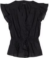 Thumbnail for your product : J.Crew Flutter Sleeve Button Front Blouse (Petite)