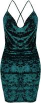 Thumbnail for your product : boohoo Crushed Velvet Cowl Neck Bodycon Dress