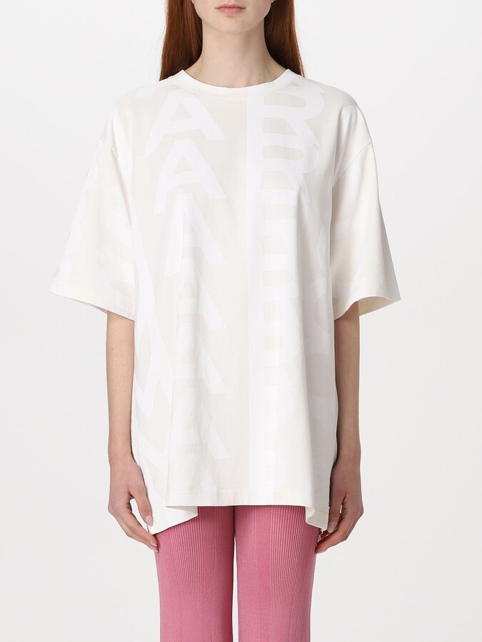 Marc Jacobs The Monogram Big T-Shirt in Silver/Bright White