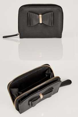 Yours Clothing Black Purse With Bow Front Detail