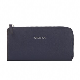 Nautica Womens Saffiano Leather Continental Wallet - ShopStyle