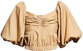Thumbnail for your product : Jason Wu Puff-Sleeve Cropped Sweetheart Top