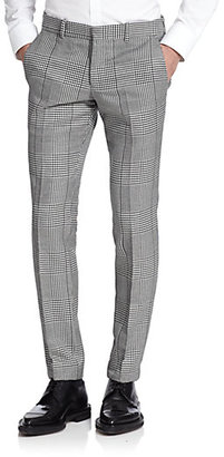 Alexander McQueen Houndstooth Cotton-Silk Trousers