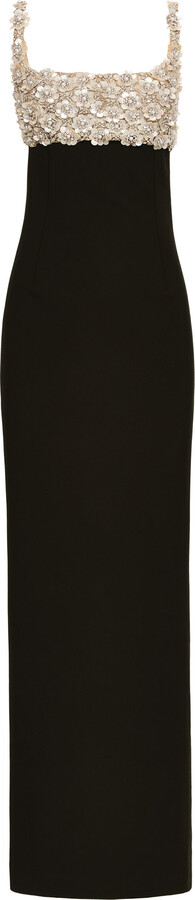 Oscar de la Renta of-Pearl Embroidered Wool Gownde la Renta