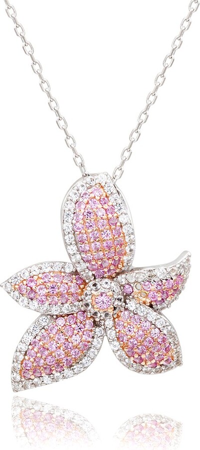 Suzy Levian Silver 0.02 Ct. Tw. Diamond & Gemstone Pendant