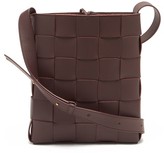 Thumbnail for your product : Bottega Veneta Cassette Small Intrecciato Leather Cross-body Bag - Dark Burgundy
