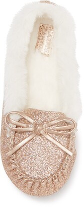 Harper Canyon Rylee Faux Fur Lined Glitter Moccasin