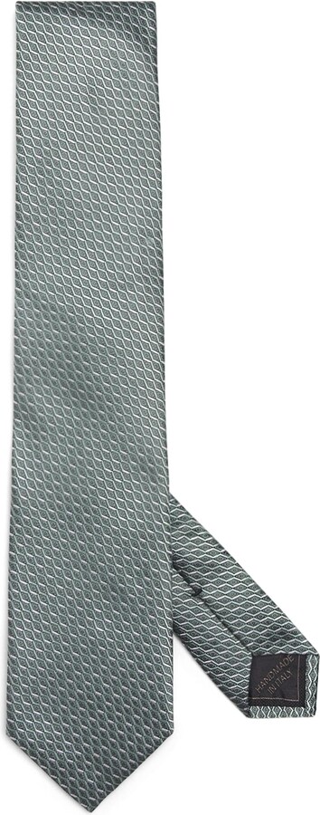 Brioni Silk Geometric-Jacquard Tie
