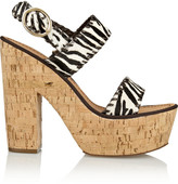 Thumbnail for your product : Diane von Furstenberg Remy zebra-print calf hair platform sandals