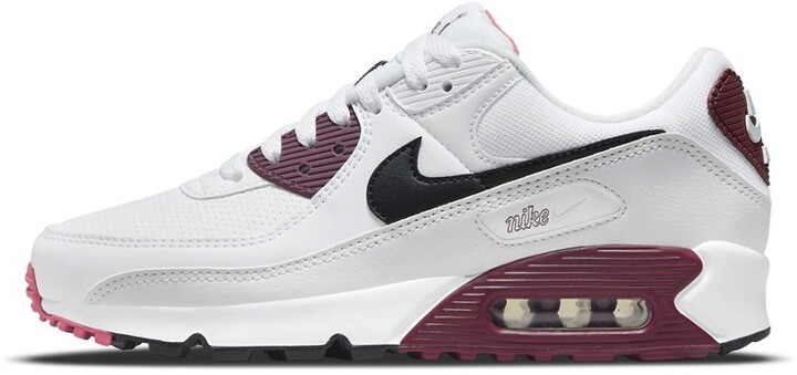 Nike Air Max 90 sneakers in white/burgundy - ShopStyle