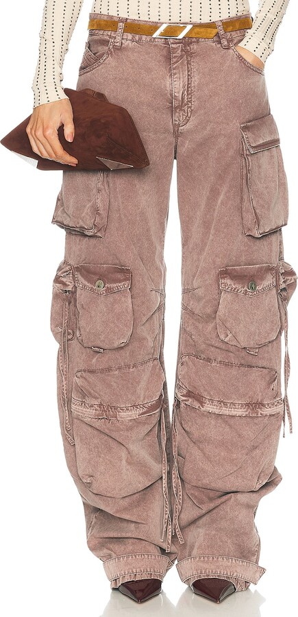 ATTICO Wide Leg Cargo Pant in Mauve