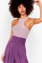 Thumbnail for your product : Nasty Gal Womens Slinky Racerback Cut Out Bodysuit - Purple - 4