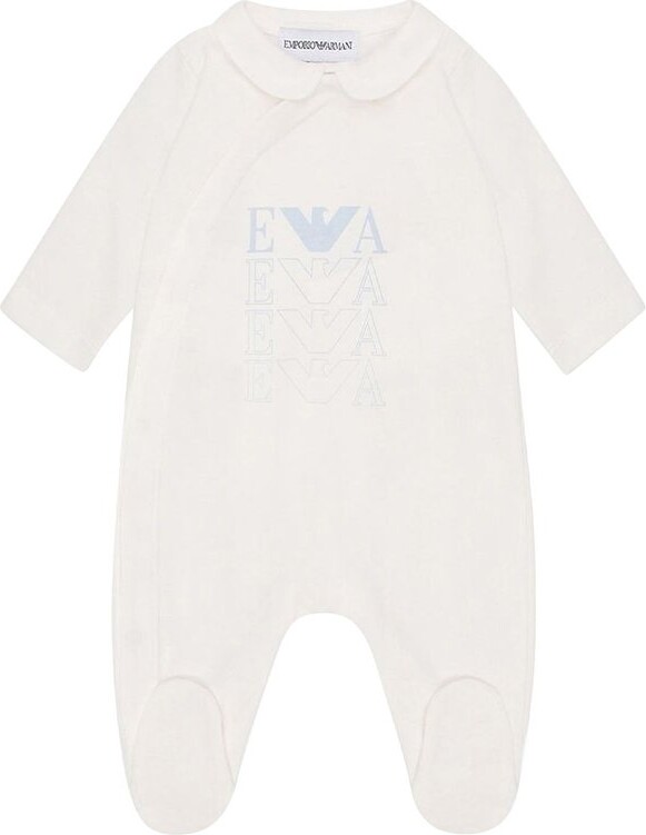 Emporio Armani Kids Logo Printed Drop Crotch Pajamas