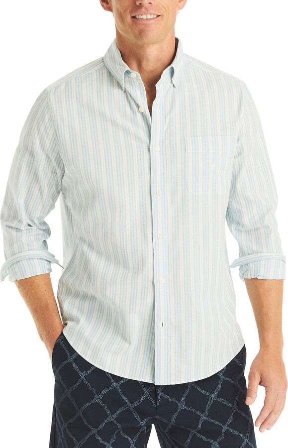 Nautica Men's Printed Long Sleeve Oxford Shirt