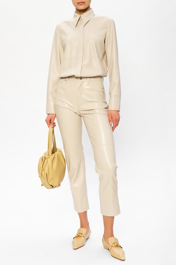 Cream Leather Pants | Shop the world's largest collection of fashion |  ShopStyle