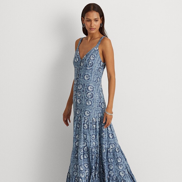 Lauren Ralph Lauren Ralph Lauren Geo-Print Linen Maxidress - ShopStyle  Printed Dresses
