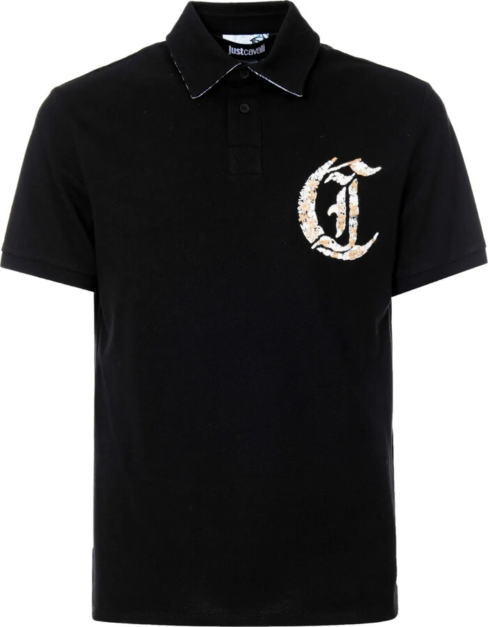 Just Cavalli Logo-Embroidered Polo Shirt