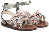 Thumbnail for your product : Pépé beaded crossover strap sandals