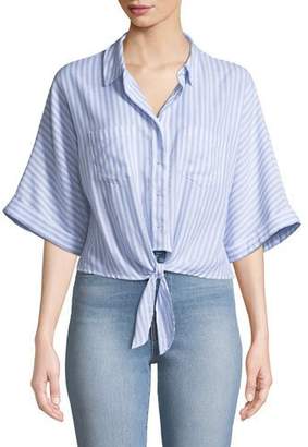 Cupcakes And Cashmere Saundra Striped Button-Down Top