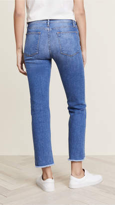 Frame Le High Straight Jeans with Triangle Hem