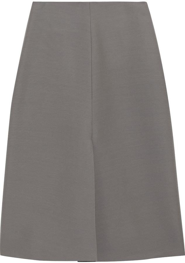 The Row Bea Wool And Silk-blend Cady Midi Skirt - ShopStyle
