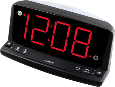 Brayden Studio Digital Alarm Clock - Easy To Use - Large Easy To See Numbers Built-In Night Light Bright Big Red Numbers