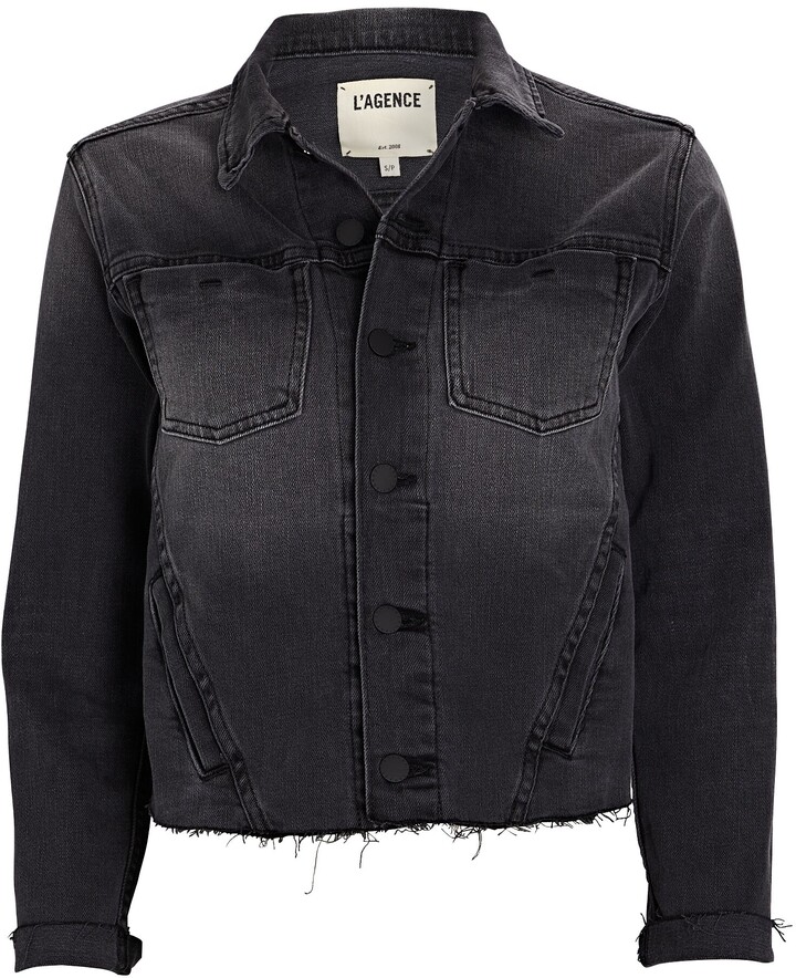 L'Agence Janelle Cropped Denim Jacket - ShopStyle