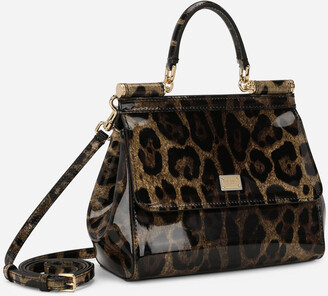 Dolce & Gabbana Small Sicily bag in leopard-print polished calfskin -  ShopStyle