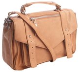 Thumbnail for your product : Sondra Roberts tobacco grained leather convertible satchel