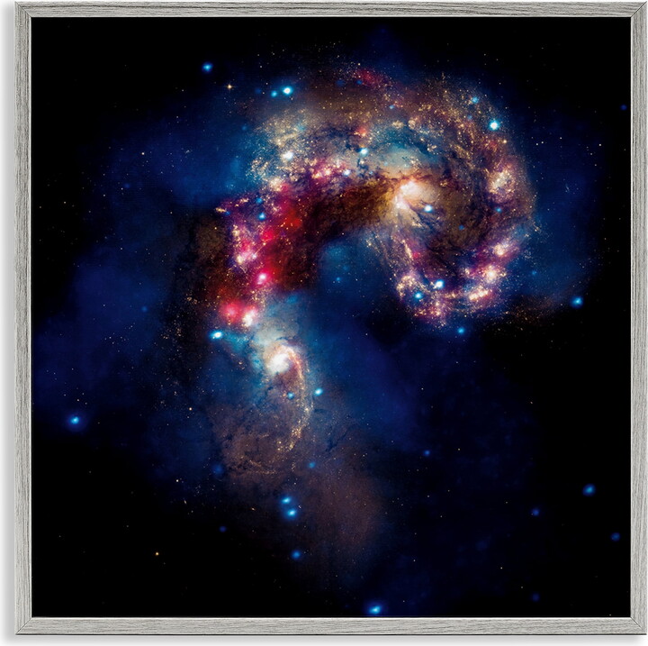 Stupell Industries Vivid Nebula Galaxy Astrology & Stars Photography Gray Framed Art Print Wall Art, 17 x 17