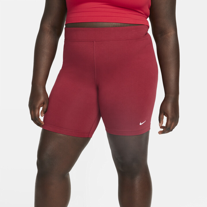 Nike Women's Sportswear Essential MidRise Bike Shorts (Plus Size) in Red ShopStyle