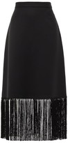 Thumbnail for your product : Burberry Fringed Mohair-blend A-line Skirt - Black