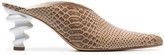 Thumbnail for your product : Kalda beige Cyland 70 snake-effect leather mules