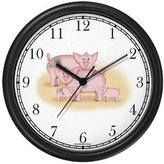 Thumbnail for your product : WatchBuddy Two Pigs - JP - Animal Wall Clock by Timepieces (Black Frame)