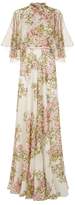 Giambattista Valli Rose Print Silk Gown