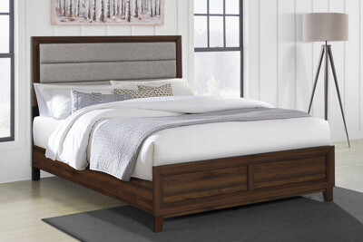 Lark Manor Louanne Upholstered Bed Walnut