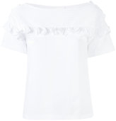 Chloé - frill panel cropped T-shirt - women - coton - S
