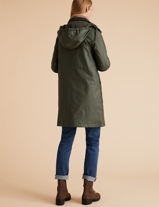 Marks and Spencer Wax Look Longline Jacket
