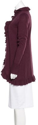 Magaschoni Cashmere Ruffle-Trimmed Cardigan