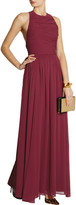 Thumbnail for your product : Alice + Olivia Runie leather-trimmed crepe maxi dress