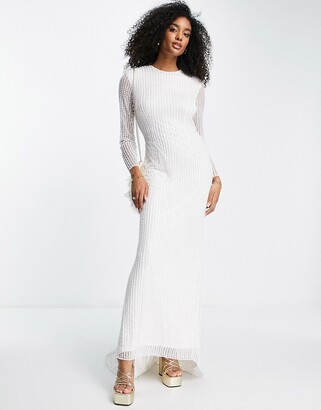 ASOS EDITION Genevieve linear sequin wedding dress with fishtail