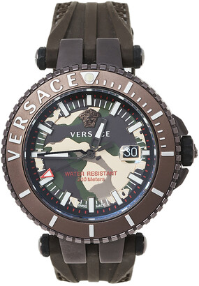 Versace Brown Ion Plated Stainless Steel Rubber V-Race VAK060010 Men's  Wristwatch 46 mm - ShopStyle Watches