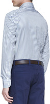 Thumbnail for your product : Ermenegildo Zegna Poplin Striped Long-Sleeve Shirt, Blue
