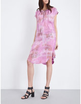 Thumbnail for your product : Raquel Allegra Tie dye-print silk and jersey dress