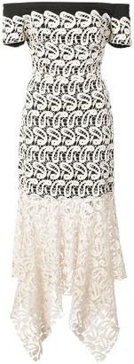 Nicole Miller Lace Layered Strapless Dress