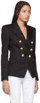 Thumbnail for your product : Balmain Black Six-Button Cinched Blazer